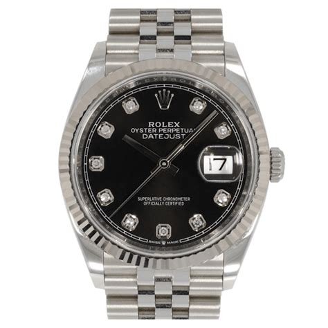 gold silver rolex numbered black face|silver Rolex with black head.